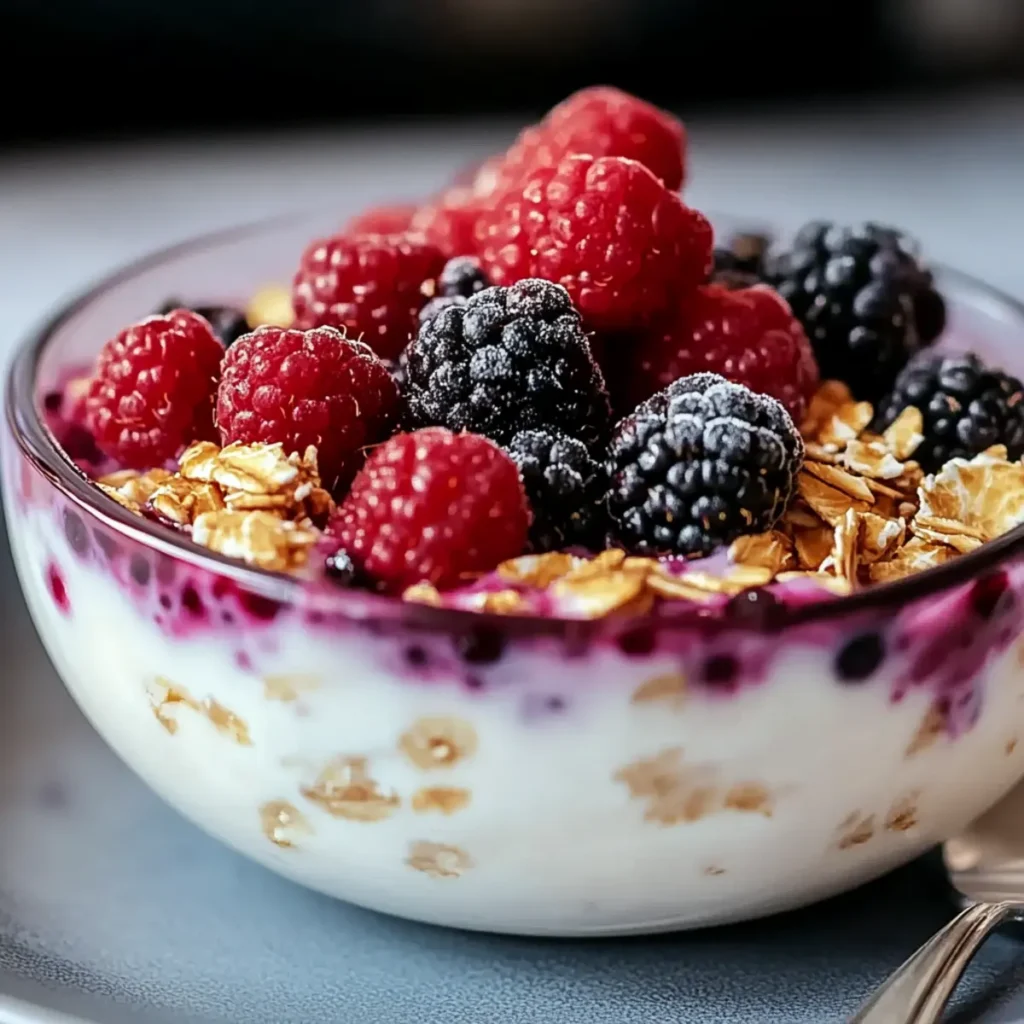Mixed Berry Cheesecake Overnight Oats