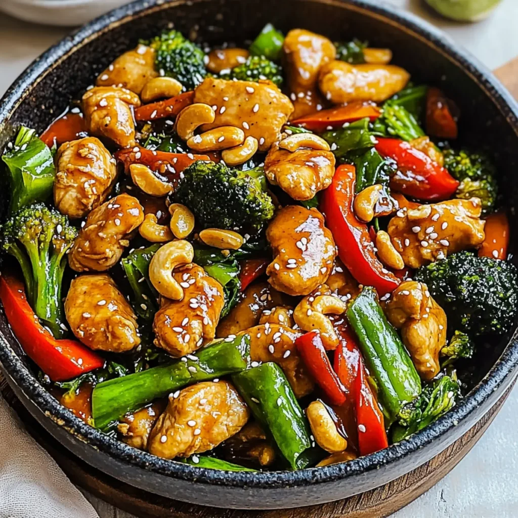 Healthy Cashew Chicken Stir Fry