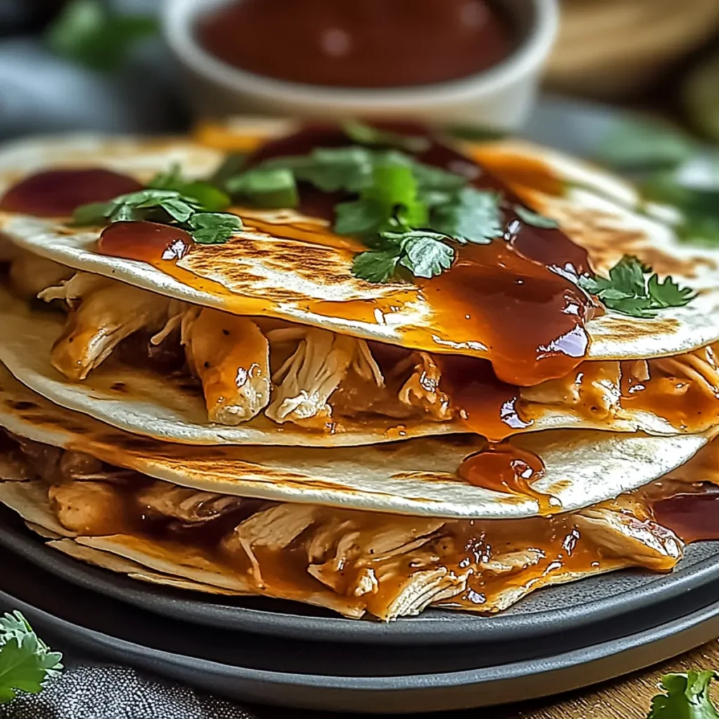 Hot Honey BBQ Chicken Quesadillas
