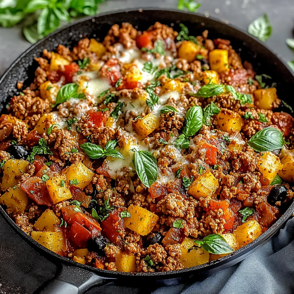 Low-Carb Italian Ground Turkey Skillet