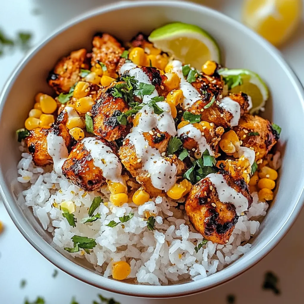 Street Corn Chicken Rice Bowl