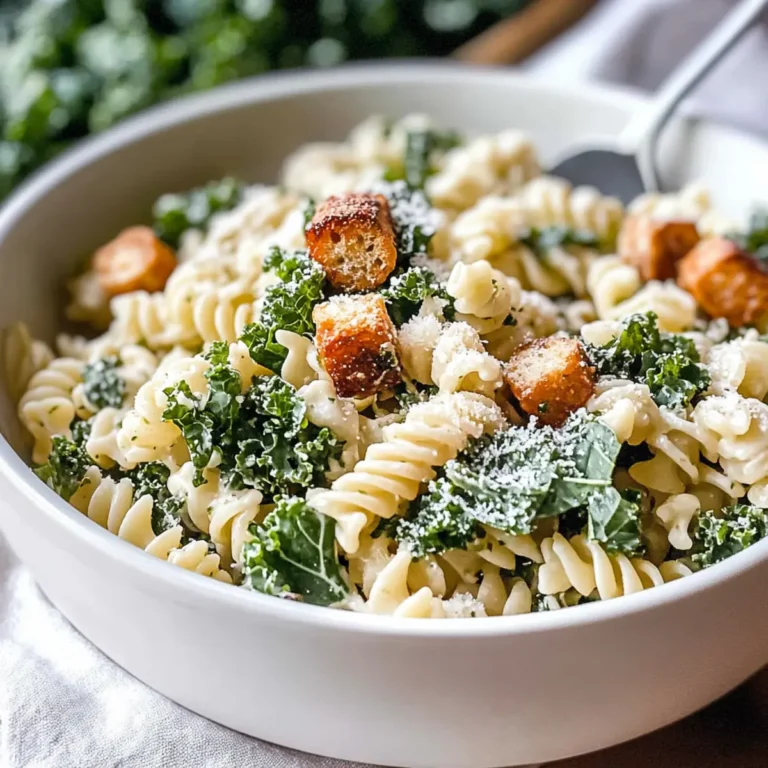Kale Caesar Pasta Salad