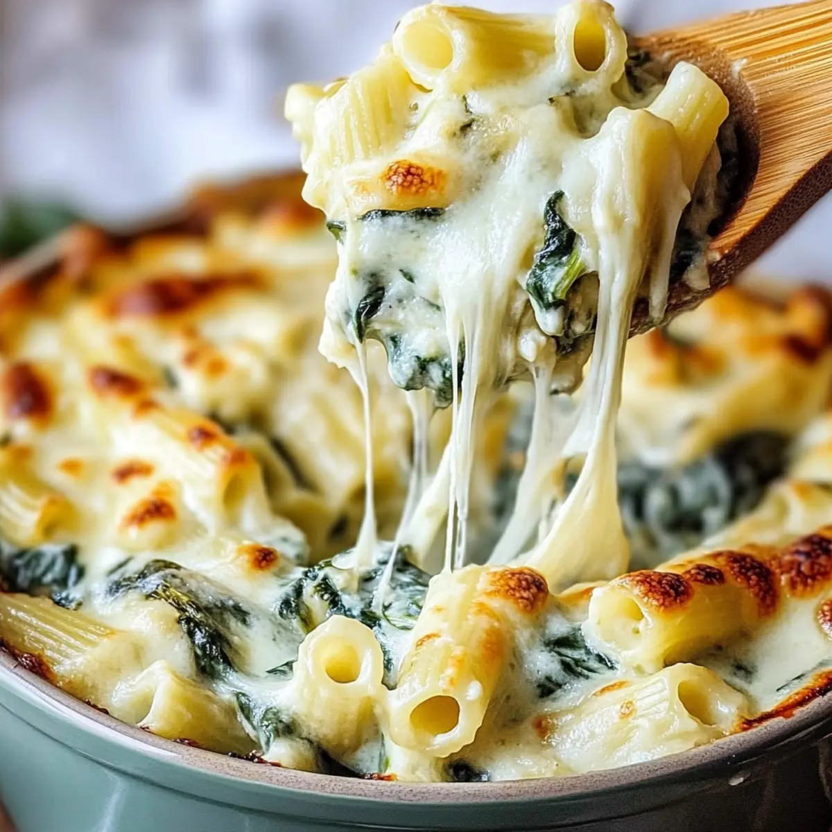 Creamy Spinach Artichoke Pasta Bake