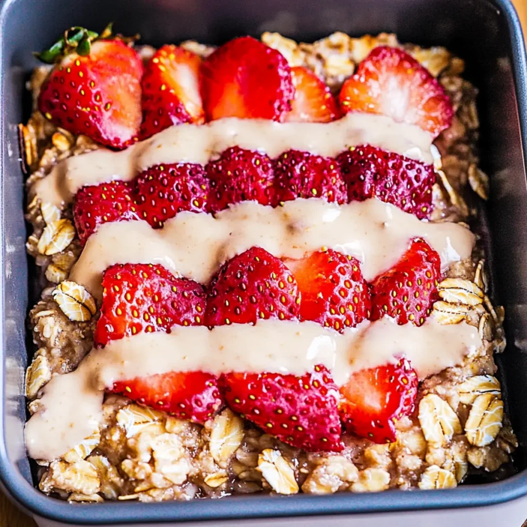 Strawberry Vanilla Baked Oatmeal
