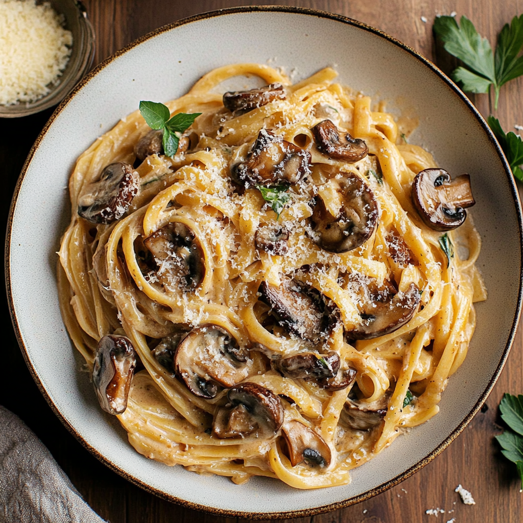 Caramelized Leek and Mushroom Gruyere Pasta