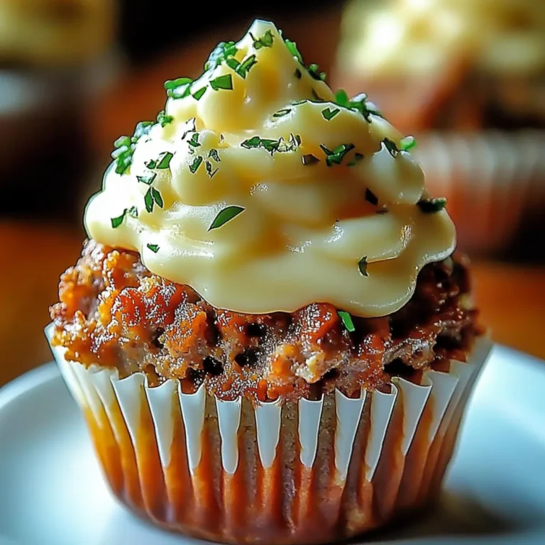 Meatloaf Cupcakes with Frosting