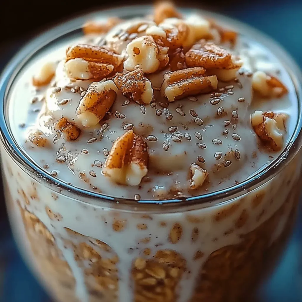 High-Protein Cinnamon Roll Overnight Oats