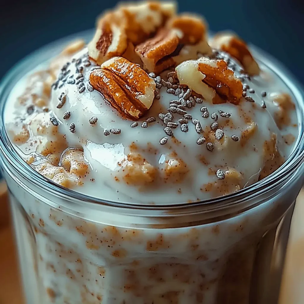 High-Protein Cinnamon Roll Overnight Oats