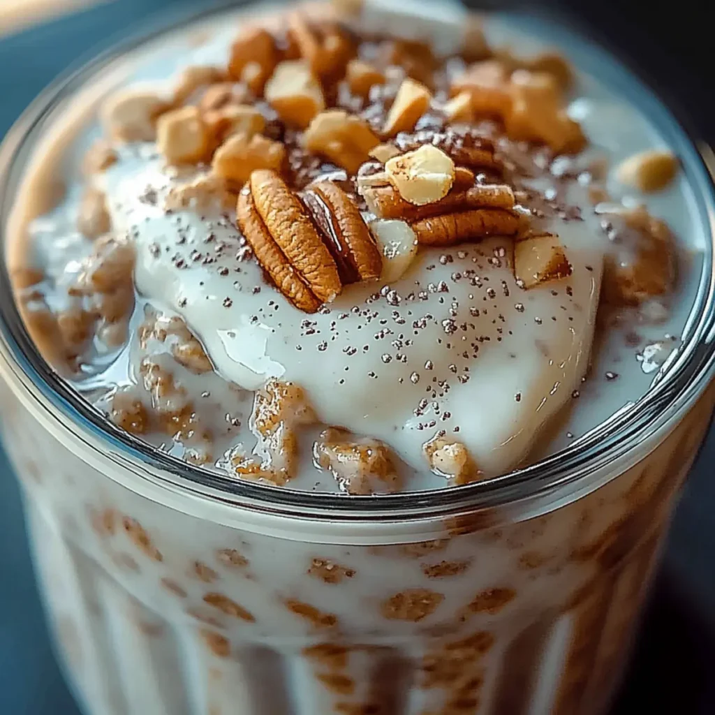 High-Protein Cinnamon Roll Overnight Oats