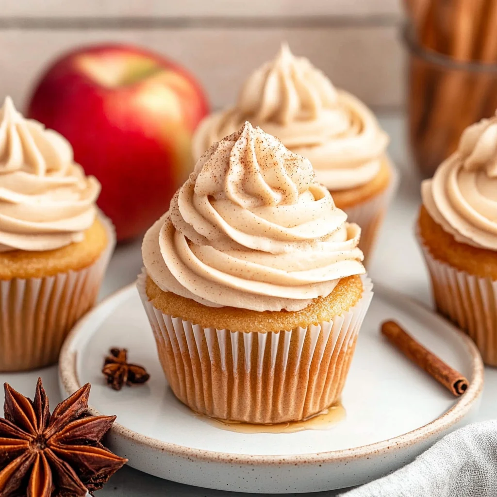Apple Cider Cupcakes with Spiced Buttercream Frosting: Ir…