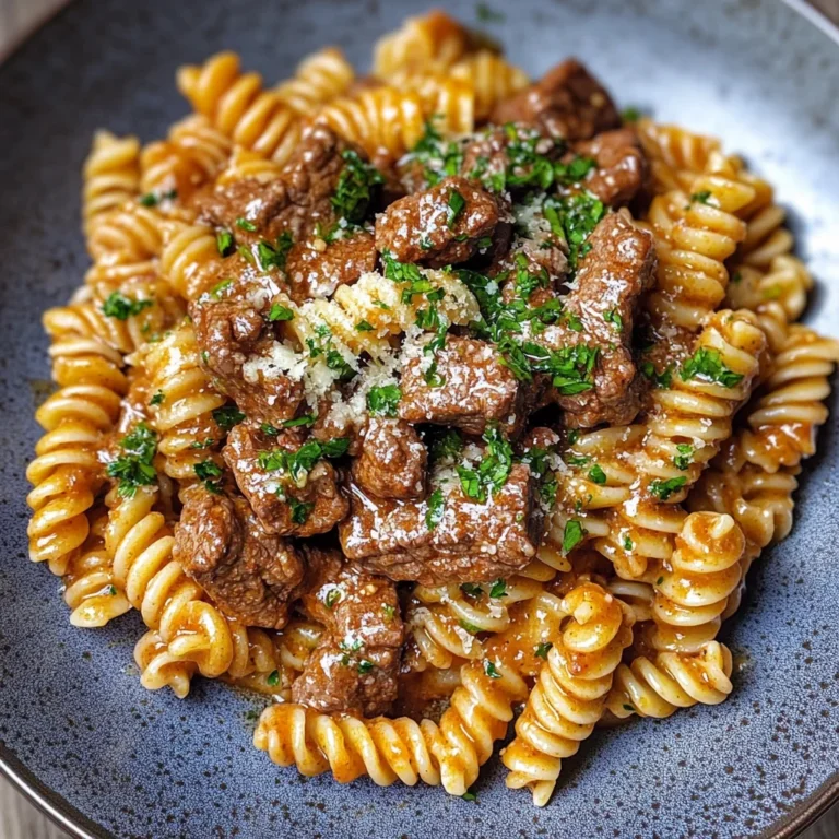 Beef and Rotini in Garlic Parmesan Sauce: Comforting Good…