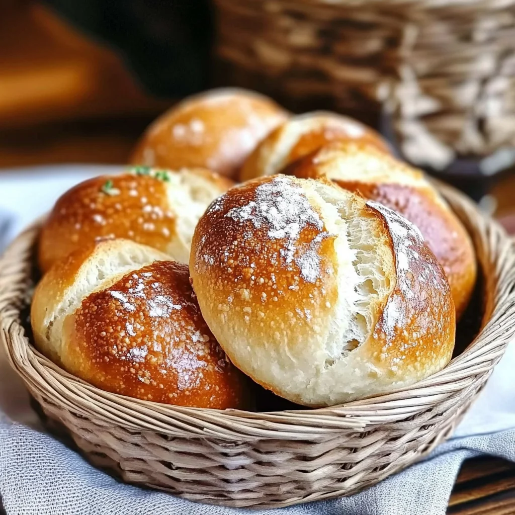 Easy No Knead German Crusty Rolls: Fresh Out of Your Oven