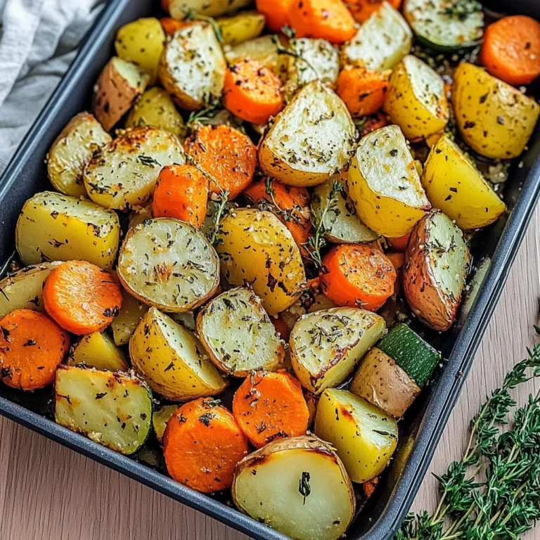 Garlic Herb Roasted Potatoes, Carrots, and Zucchini: A Fl…