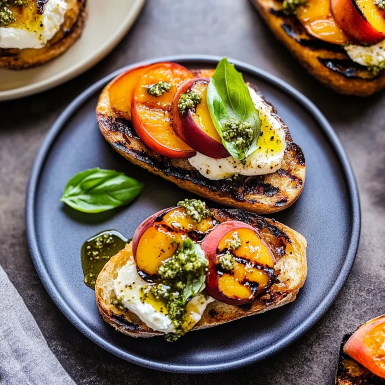 Grilled Peach and Burrata Crostini: A Delicious Delight