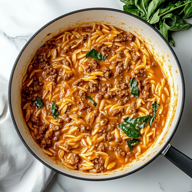 Hearty Ground Beef Orzo with Tomato Cream Sauce: Comfort …