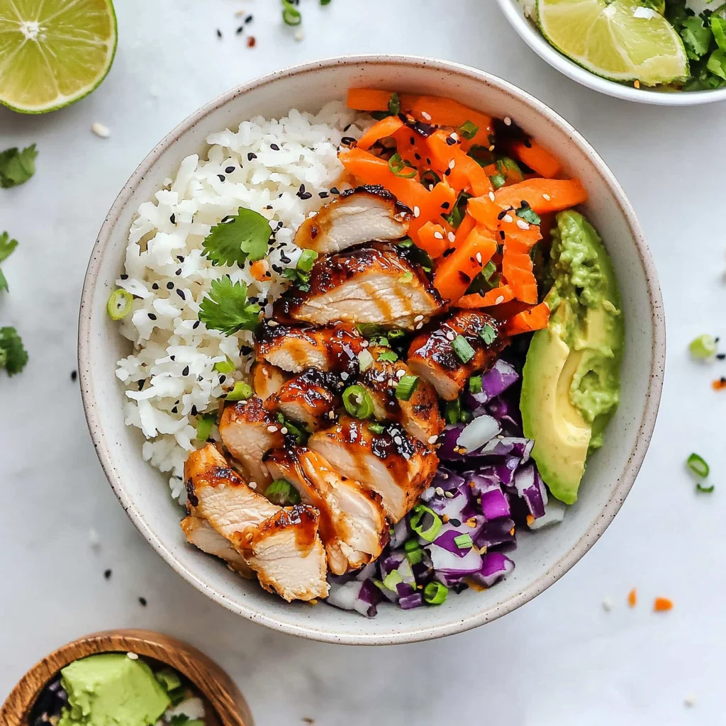 Sweet Chili Chicken Bowl with Coconut Lime Drizzle: Irres…