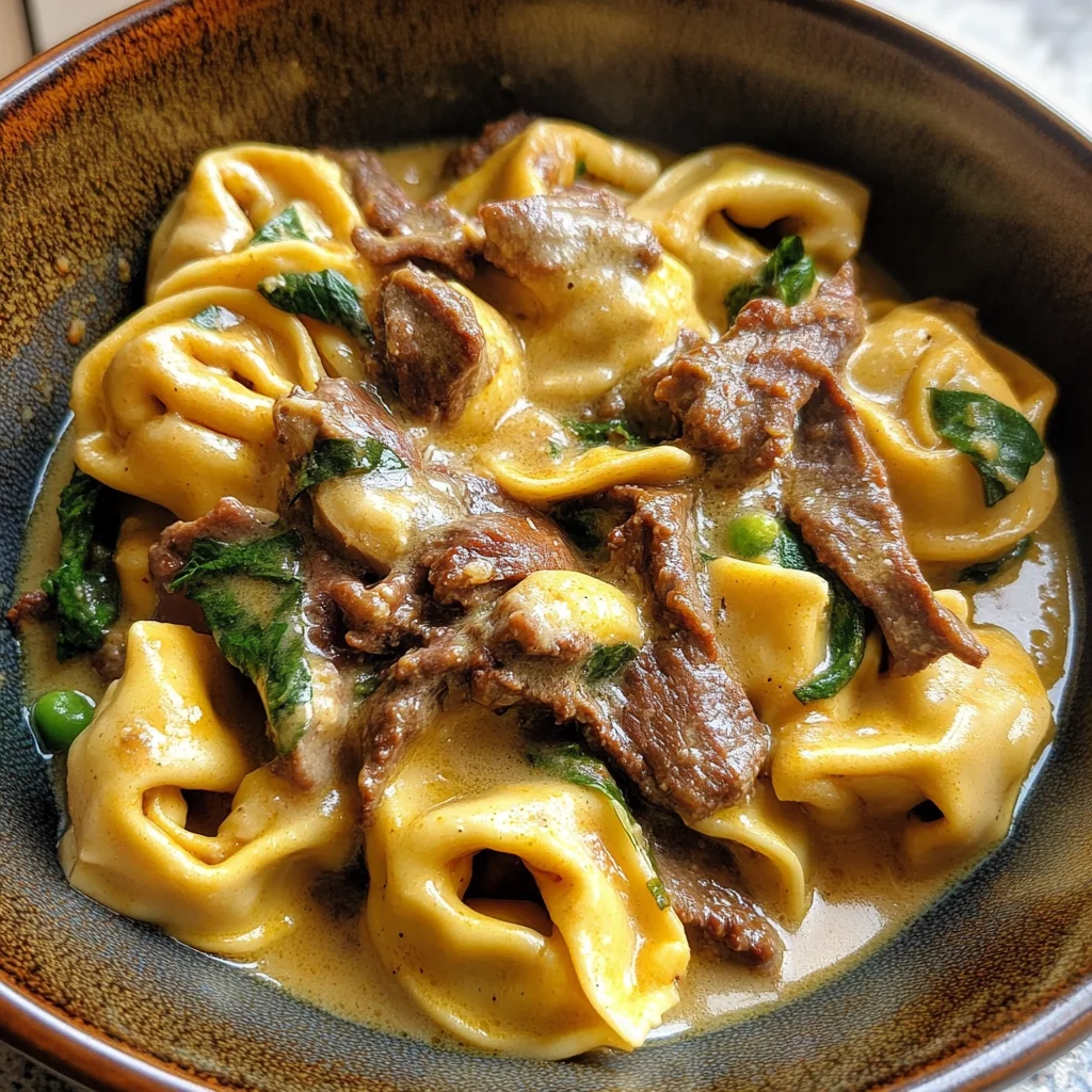Cheesesteak Tortellini in Rich Provolone Sauce: Irresisti…