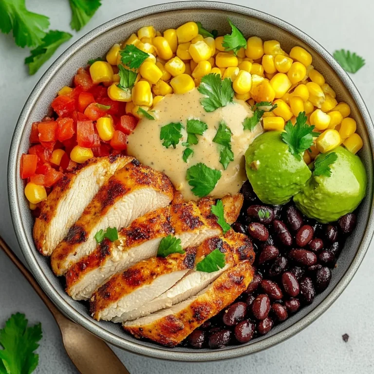 Chipotle Chicken Bowl with Black Beans, Corn, & Creamy Sa…