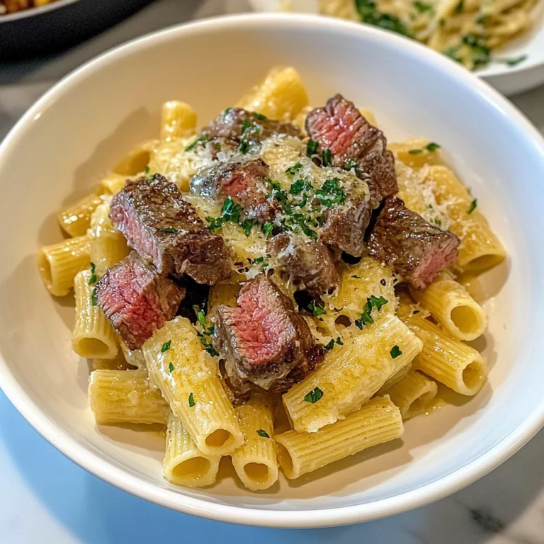 Garlic Butter Steak Tips with Cheesy Rigatoni: Irresistib…