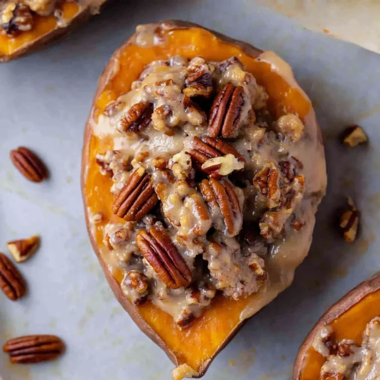 Pecan Pie Double Baked Sweet Potatoes: Irresistibly Creamy