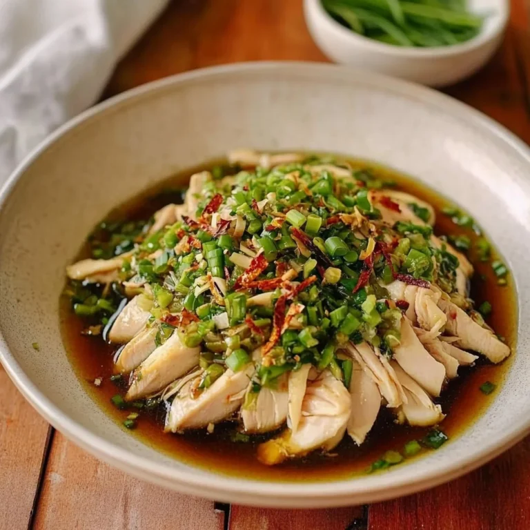 Poached Chicken with Scallion Ginger Sauce: Juicy Delight…