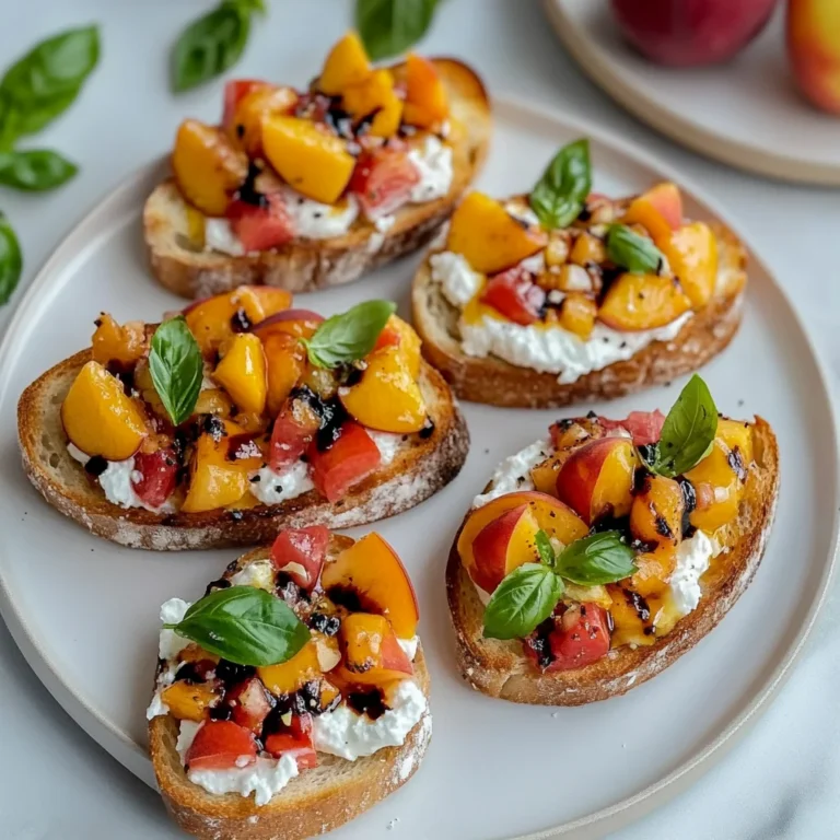 Quick Peach Bruschetta with Whipped Ricotta: Summer Bliss