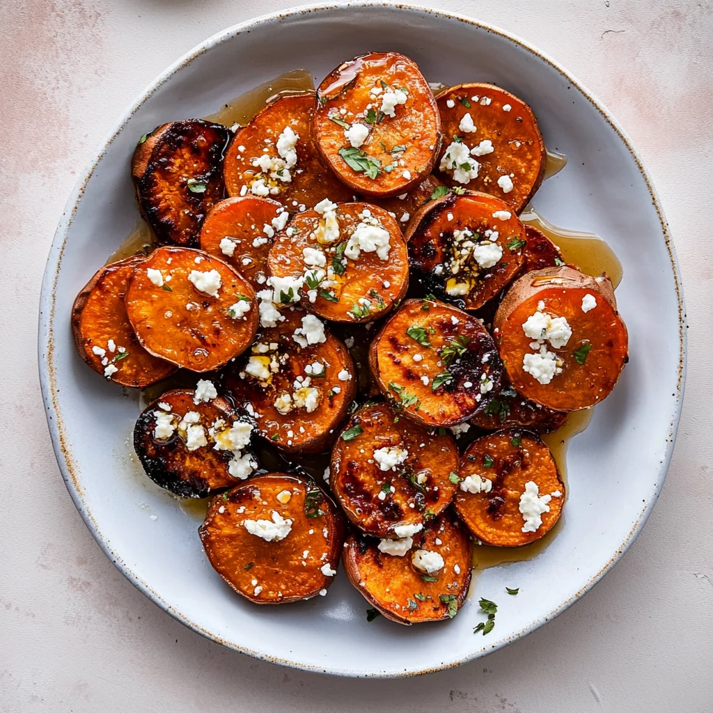 Roasted Sweet Potato Rounds with Honey & Feta: Irresistib…