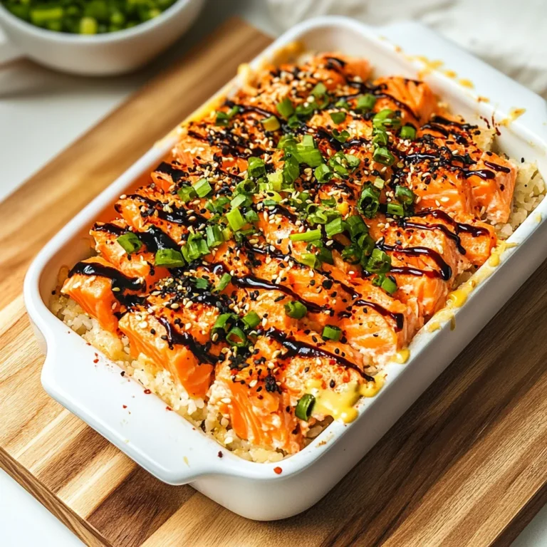Spicy Salmon Sushi Bake: A Cheesy Flavor Explosion