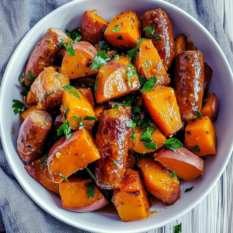 Sausage and Sweet Potatoes with Honey Garlic Sauce: A Fla…